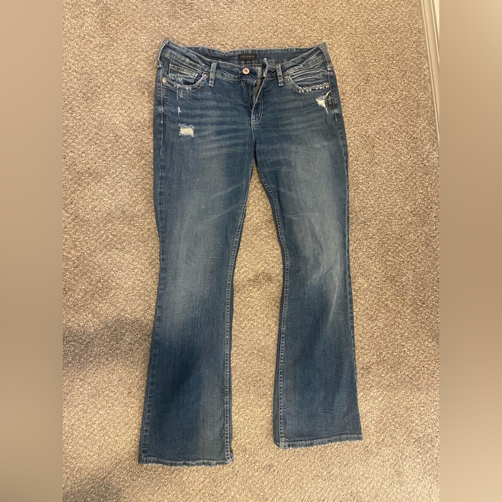 Silver, SUKI, boot cut jeans, size 33